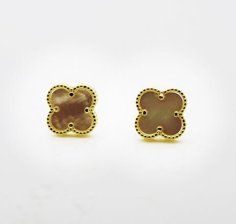 Sterling Silver Vermeil Clover Earrings