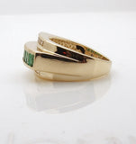 Estate 14k Emerald and Diamond Ring