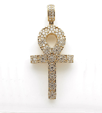 14k Diamond Ankh Pendant