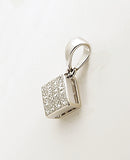 14k White Gold Princess Diamond Cluster Pendant .50 tcw