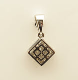 14k White Gold Princess Diamond Cluster Pendant .50 tcw