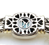 Estate David Yurman Double Wheat Link Blue Topaz Sterling 14k Bracelet