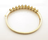 Estate 14k Sapphire and Diamond Hinged Bangle Bracelet