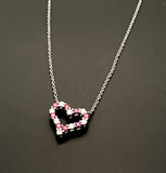 Estate Tiffany & Co. Platinum Pink Sapphire & Diamond Mini Heart Pendant Necklace