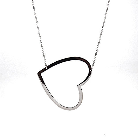 Sterling Silver Sideways Heart Necklace