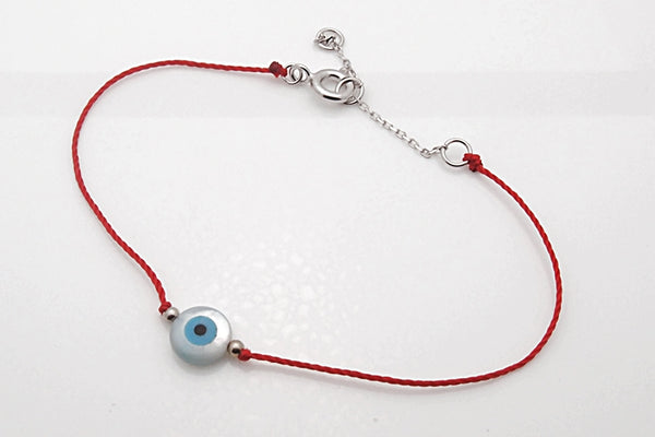 Sterling Silver Kabbalah Red String Evil Eye Bracelet – Mira's
