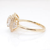 14k 2ct Square Step Cut CZ Halo Engagement Ring