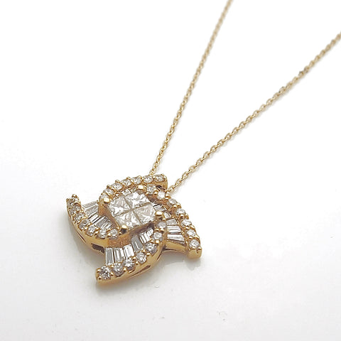 14k Gold Diamond Pendant Necklace