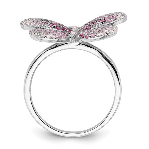 Sterling Silver Butterfly Pink CZ Butterfly Ring – Mira's Jewelers