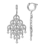 Sterling Shimmer Sterling Silver Rhodium-plated CZ Chandelier Dangle Hinged Earrings