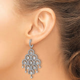 Sterling Shimmer Sterling Silver Rhodium-plated CZ Chandelier Dangle Hinged Earrings