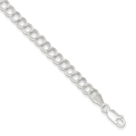 Sterling Silver Rhodium Plated Polished Charm Bracelet