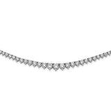 Sterling Shimmer Sterling Silver Rhodium-plated 17" Graduated CZ Necklace