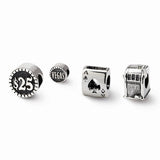 Sterling Silver Reflections Gambler Boxed Bead Set