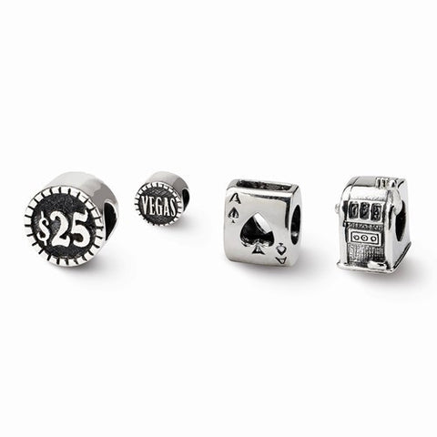 Sterling Silver Reflections Gambler Boxed Bead Set