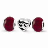 Sterling Silver Reflections Loves Reflection Boxed Bead Set