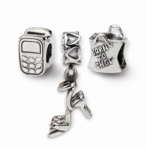 Sterling Silver Reflections Stylish Girl Boxed Bead Set