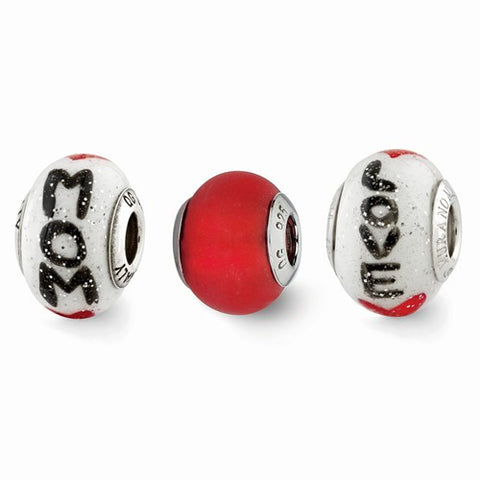 Sterling Silver Reflections Loves Reflection Boxed Bead Set