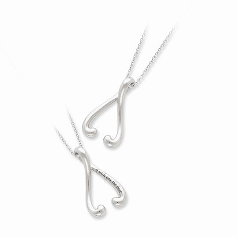 Sterling Silver "I Wish You The Best" Pendant Necklace
