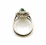 Estate 14k white Gold Emerald Diamond Women's Ring