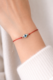 Sterling Silver Kabbalah Red String Evil Eye Bracelet
