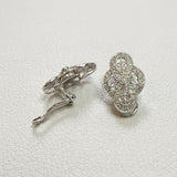 Estate 14k Vintage Art Deco Diamond Filigree Non Pierced Earrings