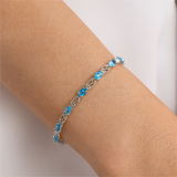 14k White Gold Sky Blue Topaz Bracelet