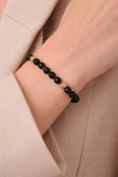 14k Black Onyx and Gold Bead Bracelet