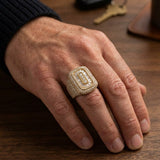 10k Gold Men’s Cubic Zirconia Cluster Ring