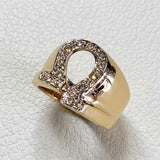 14k Gold Diamond Greek Letter Omega Ring