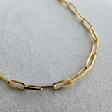 14k Yellow Gold Paper Clip Link Chain