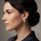 14K White Gold Diamond Sapphire Earrings