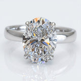 14k White Gold 4 carat Oval Lab Diamond Engagement Ring