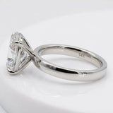 14k White Gold 4 carat Oval Lab Diamond Engagement Ring