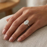 14k White Gold 4 carat Oval Lab Diamond Engagement Ring