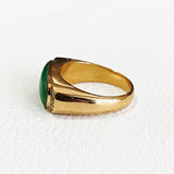 Estate 18k Jade and Diamond Ring