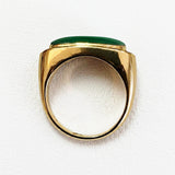 Estate 18k Jade and Diamond Ring
