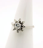 Estate Vintage 14k White Gold Diamond Engagement Ring