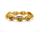 Estate 18k Filigree Emerald Bracelet