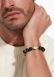 Men's Black Onyx Shungnite Bead Bracelet