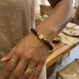 Woman's Garnet Jade Bead Bracelet