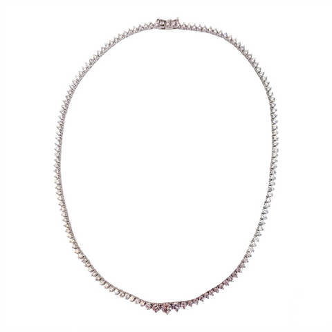 Sterling SIlver CZ Line Necklace