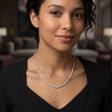Sterling SIlver CZ Line Necklace