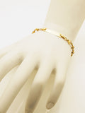 14k Yellow Gold CZ Link Kids ID Bracelet