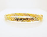 18k Gold Tri Color Twist Bangle Bracelet