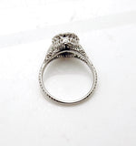 Estate Vintage 18k White Gold Diamond Cluster Ring