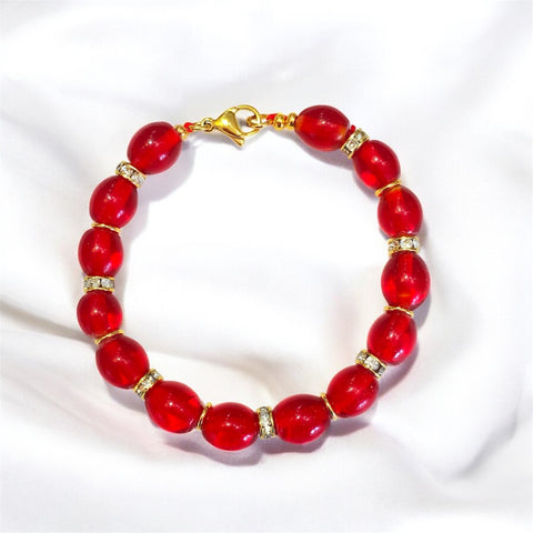 Fashion Red Bead Crystal Bracelet