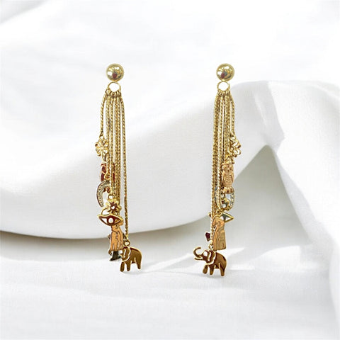14k Lucky Charm Dangle Earrings Las Siete Potencias
