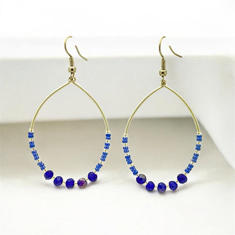 Fashion Bead Hoop Drop Earrings