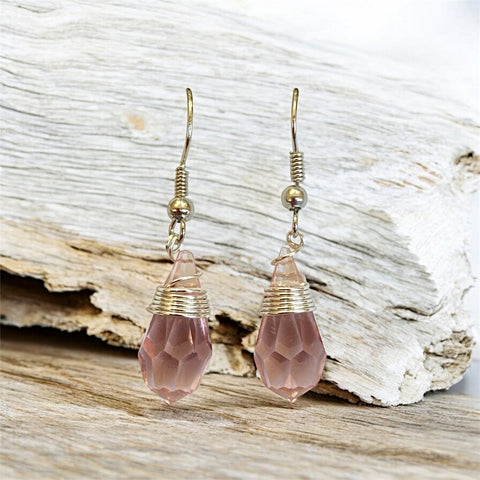 Fashion Pink Briolette Drop Earrings